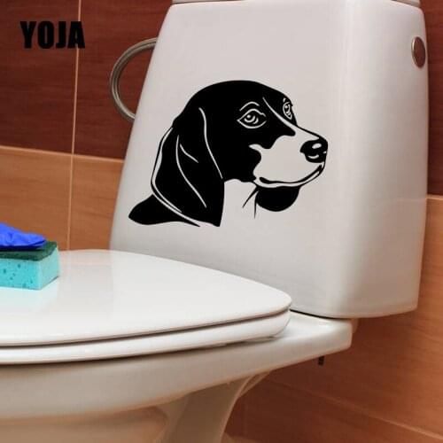 YOJA 24.1X17.7CM Beagle Dog Living Room Home Decor Wall Sticker Toilet Decal Cartoon T5-1452