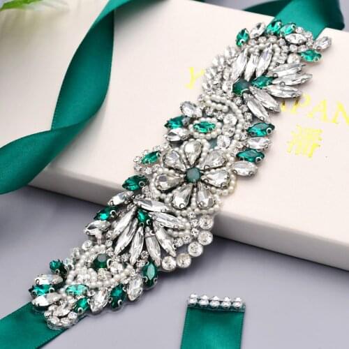 TRiXY S351 Rhinestones Bridal Belt silver Diamond Wedding Dress Belt Crystal Wedding Sash Belts Wedding Dress Accessories