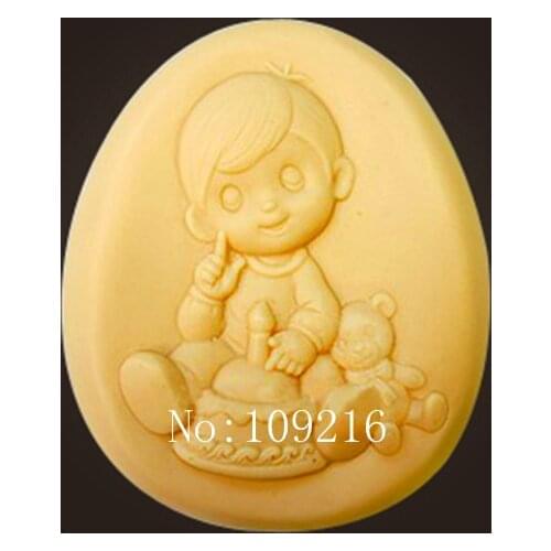 1pcs Birthday Baby (zx1605) Silicone Handmade Soap Mold Crafts DIY Mold