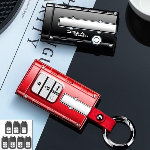 1 Pcs VTEC Design Car Smart Key Fob Case Cover Holder Protector Keychain For Honda Accord Civic CRV URV Pilot Car Accessories
