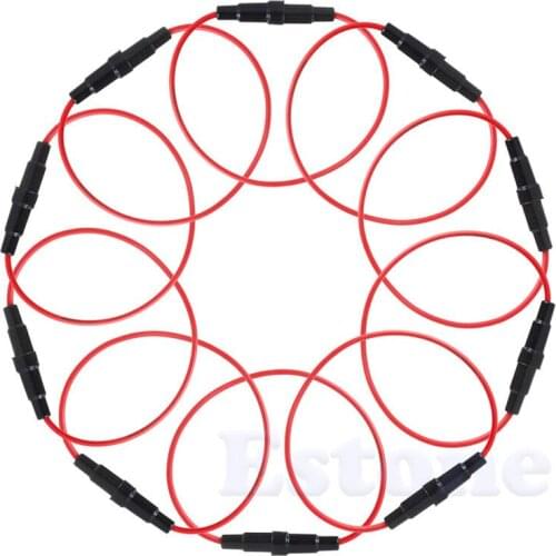 10pcs AGC 5 x 20mm 5x20 Fuse Holder Case In-Line Screw with 22AWG Wire Cable