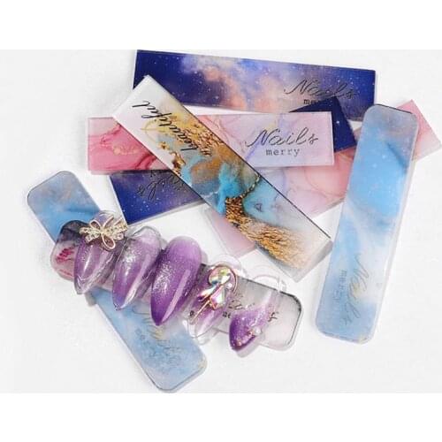 10PCS Nail Display Strip False Nail Japanese Acrylic Transparent Color Nail Display Board Nail Support Manicure Showing Tools