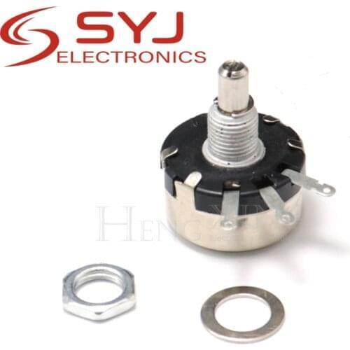 2pcs/lot WX110 (010) 6mm Round Metal Shaft Single Turn Wire resistor Wound Potentiometer 1k 2.2k 3.3k 4.7K 5.6k 6.8k 10k 22k ohm