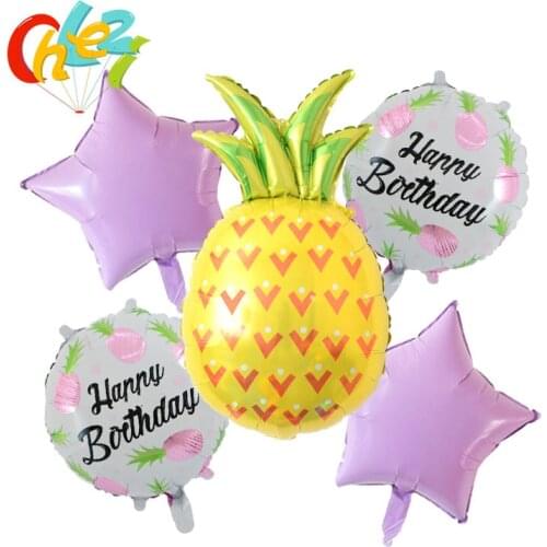 5PCS/lot Fruit Pineapple Series Set Aluminum Balloons Holiday Party Decoration Balloon swimming pool Birthday party ballons