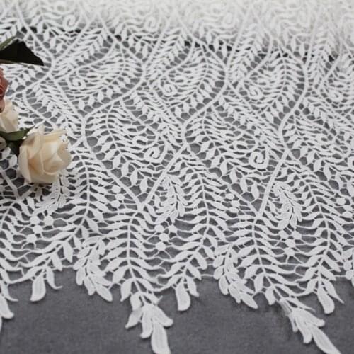 5 Yards Nigerian Lace Fabrics For Wedding Dress White African Cord Lace Fabrics High Quality Embroidery Guipure Lace Material