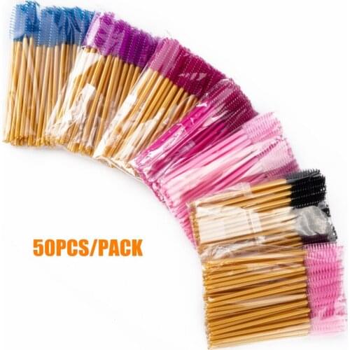50PCS Eyelash Brush Disposable Eyelash Extension Brushes Makeup Cosmetic Tool for Eye Lash Cleaning Mascara Wands Applicator