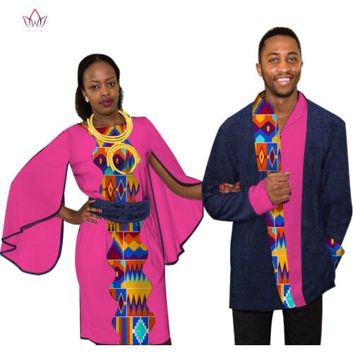 Dashiki Couples Clothes African Dresses for Women and Men Shirt African Clothes for Lovers Traditional African Clothing WYQ100