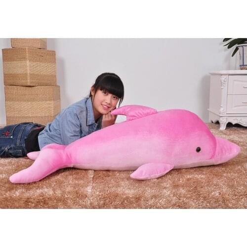 Big plush pink dolphin toy stuffed huge lovely dolphin gift about 120cm 0188