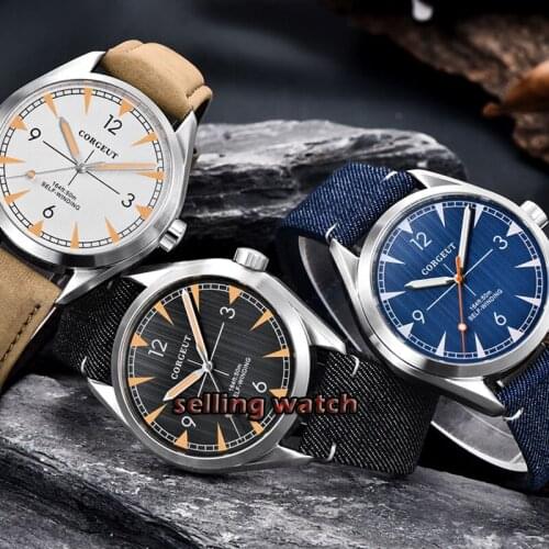 Corgeut 41mm men watch clock miyota 8215 Automatic Luxury Mechanical full steel Sapphire Glass men wristwatch