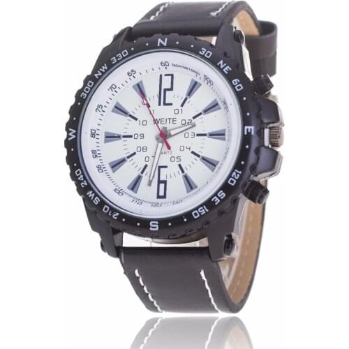 New Sports Men Watches Fashion Large Dial Leather Strap Quartz Watch for Men Business Dress Watch Boy Wristwatch Male Clock Hot