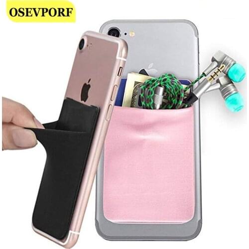 OSEVPORF Case Mini Universal Adhesive Phone Back Slim Stick-on Pocket Credit Card Holder Removable Pouch Wallet Firmly Sticker