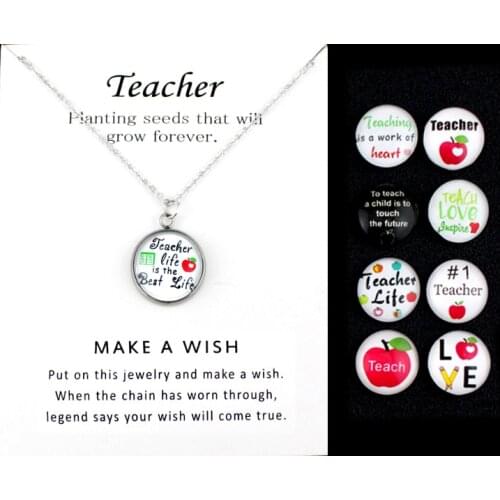 Teachers' Day Chokers Gift for Graduate Teacher Apple Teachers Necklaces for Women