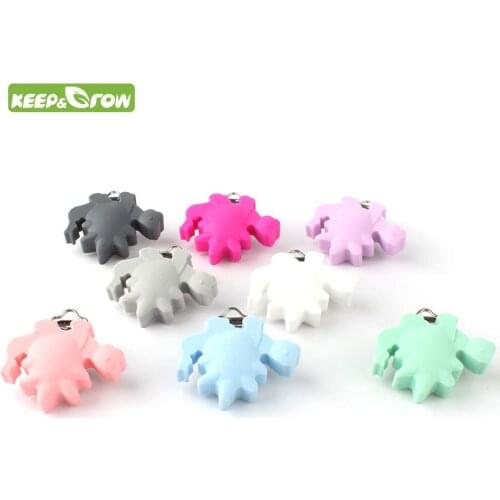 KEEP&GROW 3Pcs Round Silicone Nipple Holders Dinosaur Baby Pacifier Clips Baby Teether Chain Holder Nursing Toy Baby Products