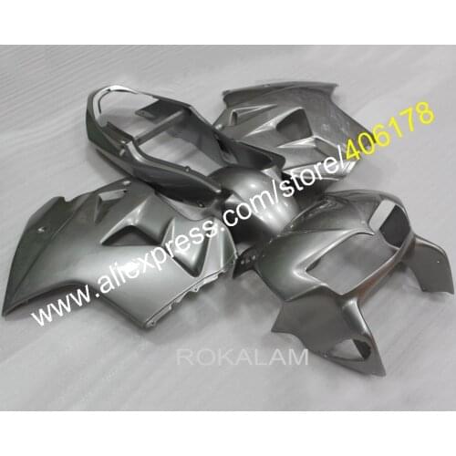 Cheap ABS Aftermarket Fairings For Honda VFR800 1998-2001 VFR 800 Silver Motorcycle Fairing Motor Sports Bike Body Kit