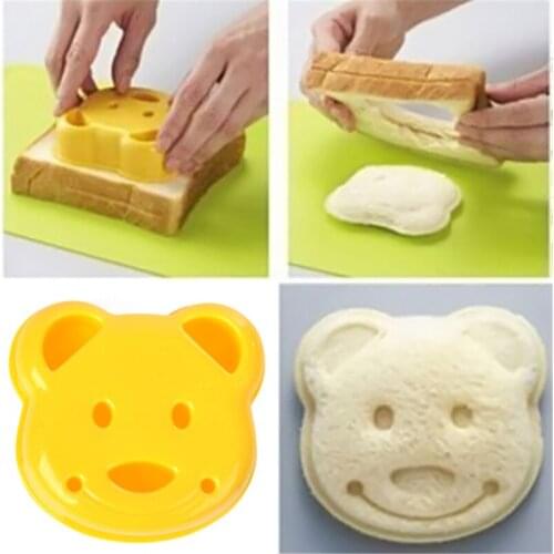 DIY Cartoon Bear Sandwich Mold Cutter Bread Biscuits Embossed Device Cake Tools Rice Balls Lunch DIY Mould Tool P20