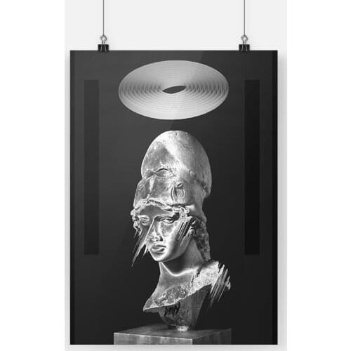 Bust of Athena Sculpture Aesthetic Poster Canvas Painting Wall Art Decor Living Room Bedroom Study Home Decoration Prints