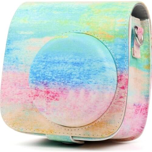 Fujifilm Instax Mini 9 8 8+ Camera Accessory Artist Oil Paint PU Leather Instant Camera Shoulder Bag Protector Cover Case Pouch