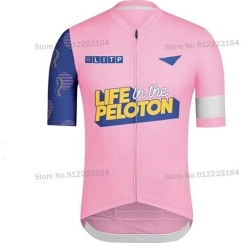 Life In The Peloton Pink Cycling Jersey Men Summer Bike Shirt Jersey Short Sleeve Cycling Clothing Maillot Ciclismo