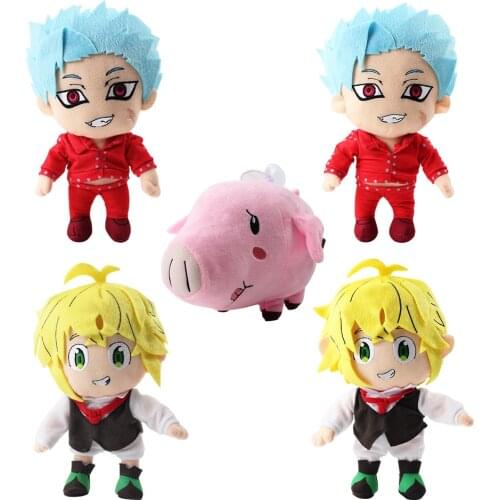 21-32cm Anime Cartoon The Seven Deadly Sins Plush Toy Meliodas Ban Hawk Soft Stuffed Plush Doll Pendant