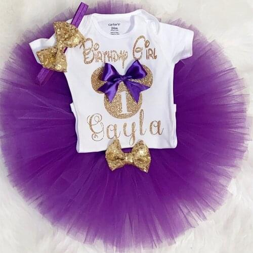 Personalize First Birthday Outfit for Baby Girl , 1st Birthday Tutu Dress ,Onesies Tutu Set,Cake Smash