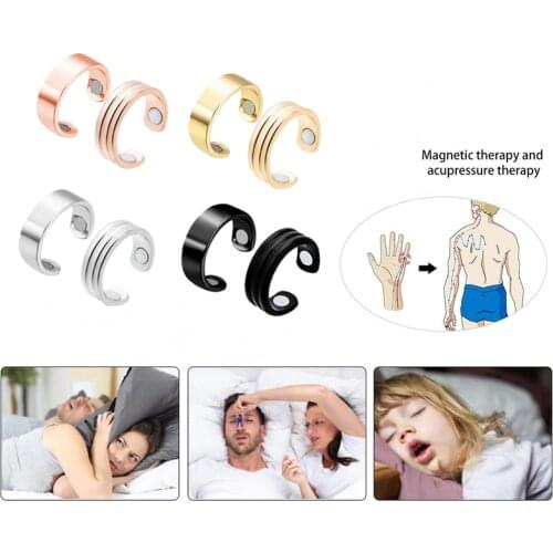 Anti Snore Ring Magnetic Therapy Acupressure Treatment Sleeping Aid Against Snoring Device Snore Stopper Finger Ring