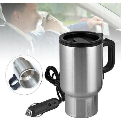2020 New Hot Fashion Newest Arrivals Electric Heating Cup Car Travel Coffee Tea Maker 12V 450ml Stainless Steel Mug