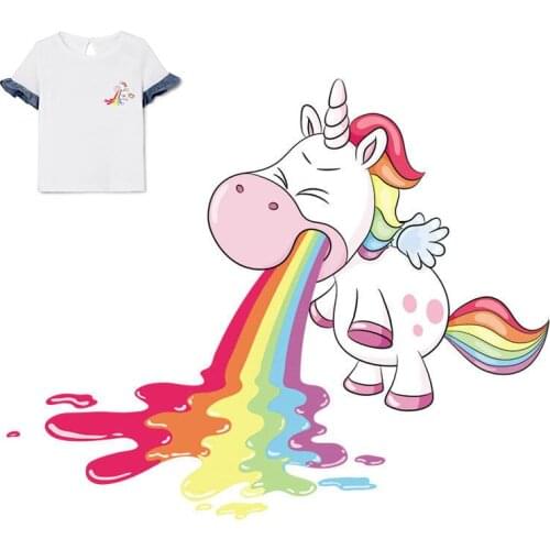 Cartoon Kids Patches Hot Heat Transfer Cloth Printing Sticker DIY Iron On Clothing Bag Shoes Customization Logo