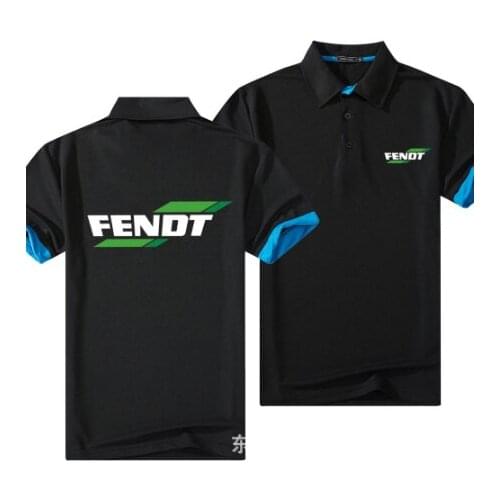 NEW Fendt short Sleeve Polos Shirt men Turn-over Collar fashion casual Slim Breathable Solid Color Business men shirt
