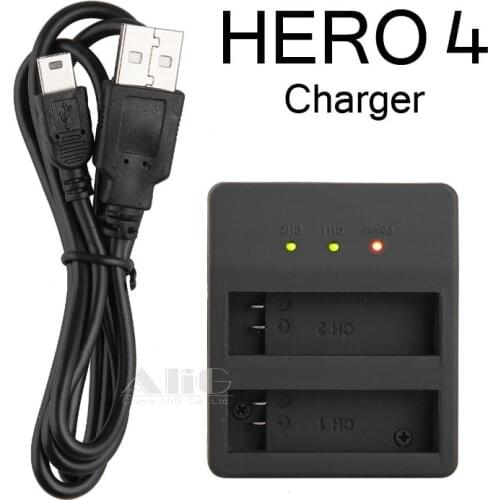 Fits for Hero 4 AHDBT-401 Dual Battery Charger USB Charger Sport Camera Accessories