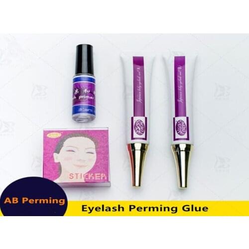 2 Sets Professonal Perming Primer Glue Eyelash Perming Cream Liquid By Free Shipping