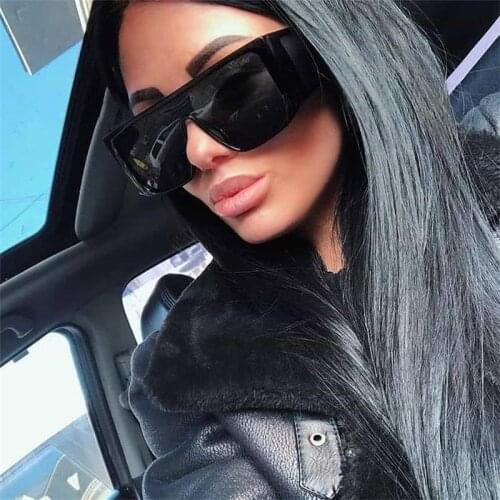 Oversized Square Sunglasses Men Luxury Designer Vintage Sun Glasses Man Big Frame Glasses Black Sun Glasses Wide Legs Eyewear