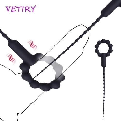 VETIRY Urethra Catheter Vibrator Male Penis Plug Sounding Tube Urethral Stretcher Urethral Sound Dilator Adult Sex Toys For Men