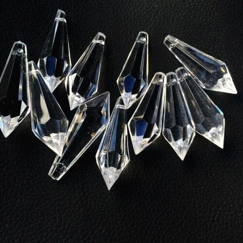 Top Quality 20pcs/lot Acrylic Faceted Icicle U-drops (Free Rings ) Chanderlier Lighting Prisms Party & Christmas Tree Decoration