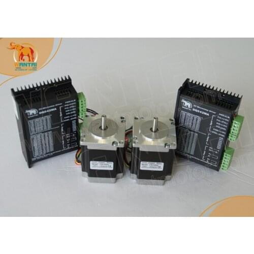 Wantai 2Axis Nema23 Stepper Motor 57BYGH633 3A 1.9N.m 18.9kg.cm 270oz-in 6leads 78mm&Driver DQ542MA mach3 CNC Router