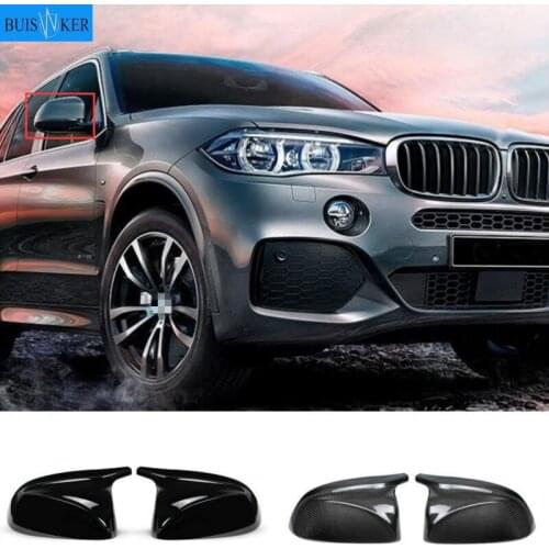 Carbon Fiber Car Rearview Mirror Caps for BMW X3 X4 X5 G01 G08 G02 G05 2019 2020 Non X3M X4M Side Mirror Covers Caps Gloss Black