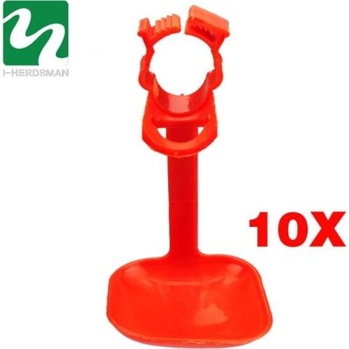 10pc Arriva Bird Equipment Farm Tools Plastic Red Chickens Bird Drinkers For Hanging Cup Nipple Drinker Feeder Chicken Supplies