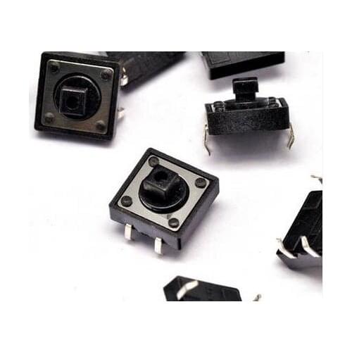 12*12*7.3 black square head touch switch button switch micro switch feet of copper Hot wholesale free shipping