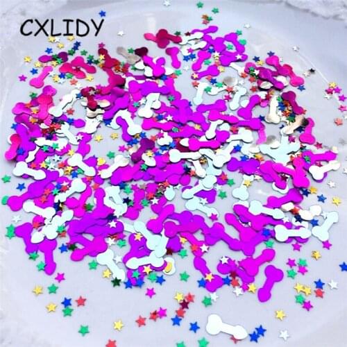 15g Hen Party Decoration Fun Style Love Chicken Stars Sequins Bachelor Party Table Decoration Hen Party Confetti aa048