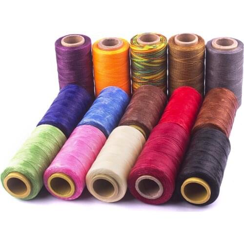 240 meter Light Brown Leather Sewing Waxed Thread 150D 1mm Leather Hand Stitching flat wax leather craft needle work