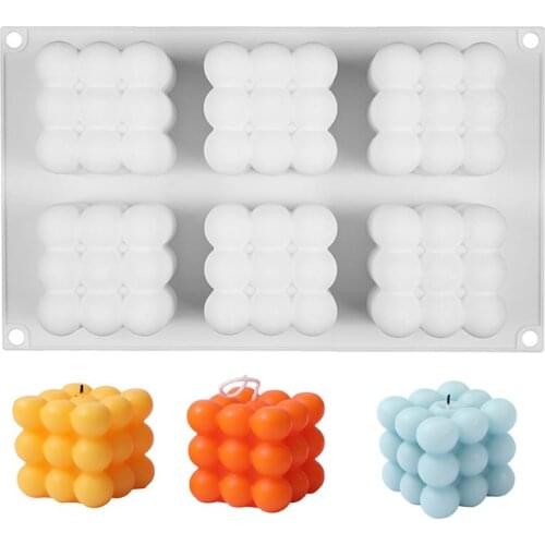 3D Cherry Mould Silicone Baking Mousse Cakes Square Bubble DIY Oven Safe Non-stick Brownie Dessert Molds Cake Tray