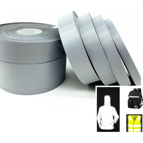 5 Yards/lot Highlight Reflective Ribbon Safety Silver Reflective Straps Sewing Fabric