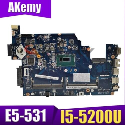 Akemy laptop Motherboard For ACER Aspire E5-531 E5-571 I5-5200U Mainboard Z5WAH LA-B161P