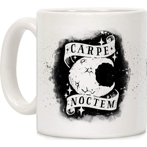 Carpe Noctem White 11 Ounce Ceramic Coffee Mug