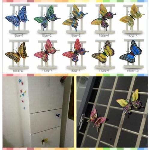 Freeshipping Large Size 3D Lifelike Butterfly Fridge Magnet 5pcs/lot home wall cabinet office car decoration party supply gifts