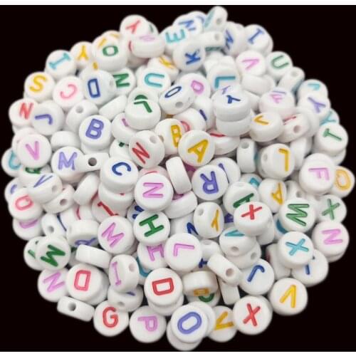 20Pcs/Lot 10mm Acrylic Spaced Beads Oval Shape Letter Alphabet Beads For Jewelry Making DIY Handmade Charms Bracelet