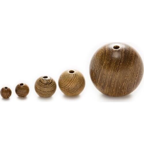 10 Piece Natural Color Stripe Round Loose Spacer Wood Beads Jewelry Making Women Children DIY Bracelet Necklace 6-30mm