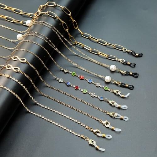 Sunglasses Masking Chains For Women Lanyard Bead Acrylic Pearl Crystal Eyeglasses Chains2021 New Fashion Jewelry Wholesale