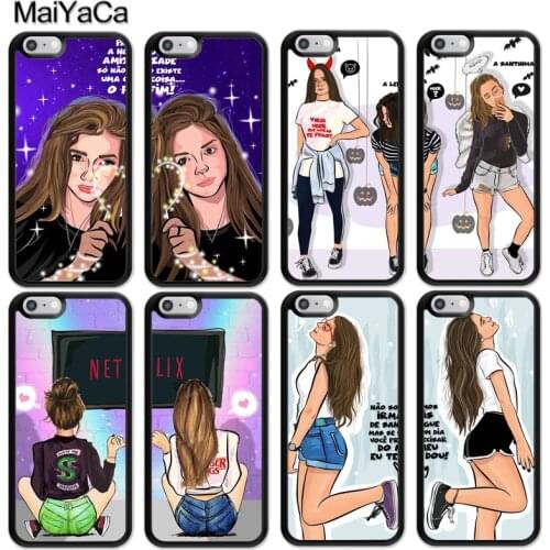MaiYaCa Girls Brunette Blonde Best Friends BFF Case For iPhone 12 mini 11 Pro Max SE 2020 6S 7 8 Plus 5S XS Max XR X Coque