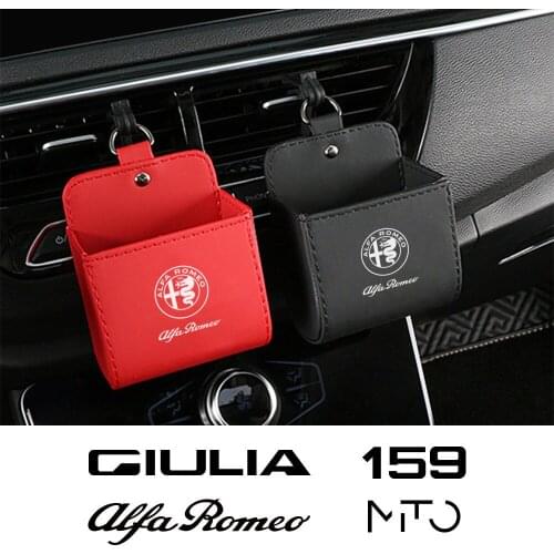 For Alfa Romeo Giulia Giulietta 159 156 Mito Stelvio 4C Auto Tuning Accessories Car Front Air Conditioning Outlet Storage Bag