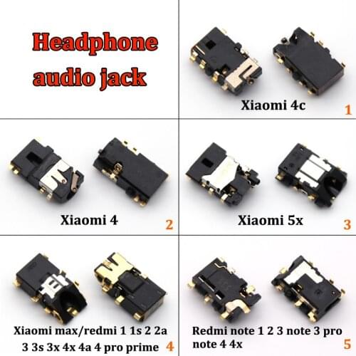 For xiaomi 4 4C 5X/A1 redmi 1 1S 2 2A 3 3S 3X 4A 4PRO prime MAX2 Note1 2 3 Note3pro Note4 4x Audio headphone jack socket
